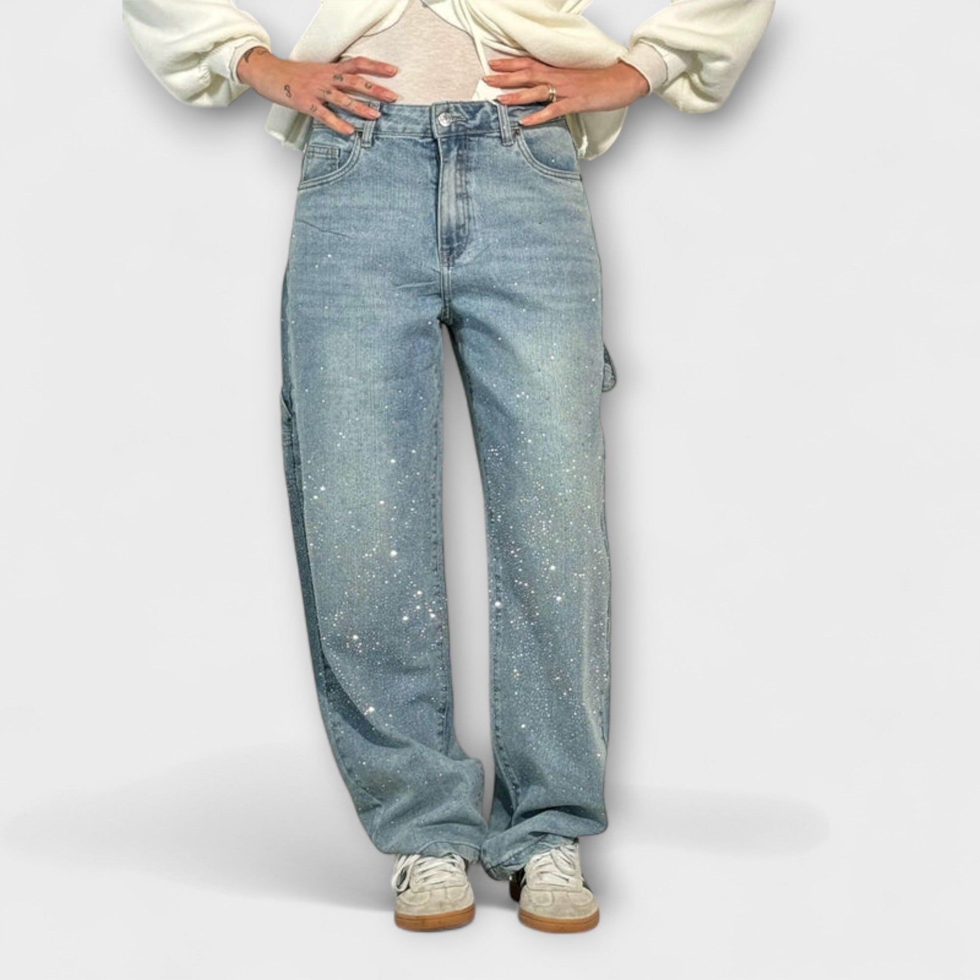 Fable - Shine Denim Jeans in Balloon Carpenter Style