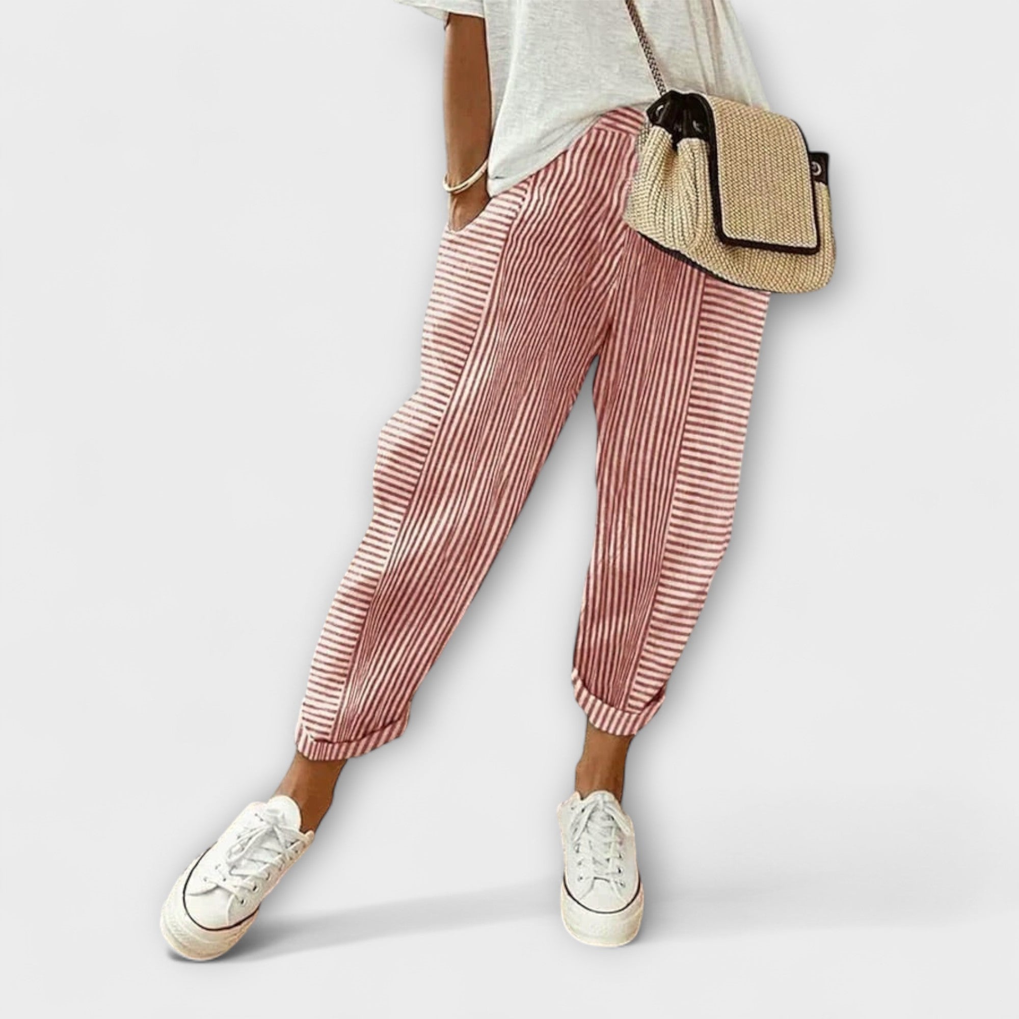 Sanne - Comfortable Striped Pants