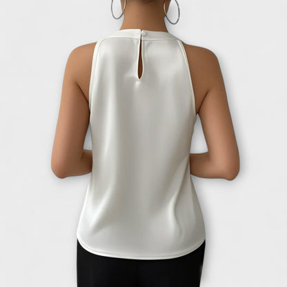 Skye - Chic Satin Blouse with Off-Shoulder Design