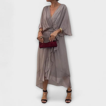 Amoura - Chiffon Dress with V-Neck
