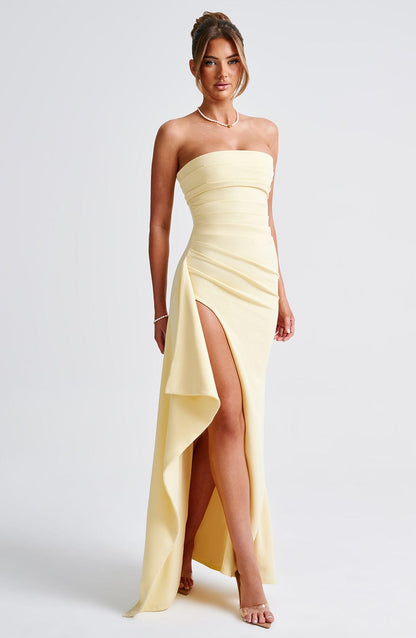 Zafira Maxi Dress - Lemon Glow